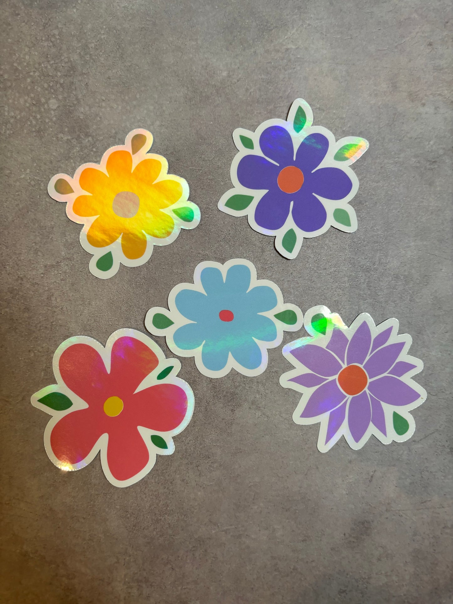 Holographic Flower Stickers