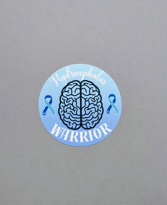 Hydrocephalus Warrior Brain Sticker