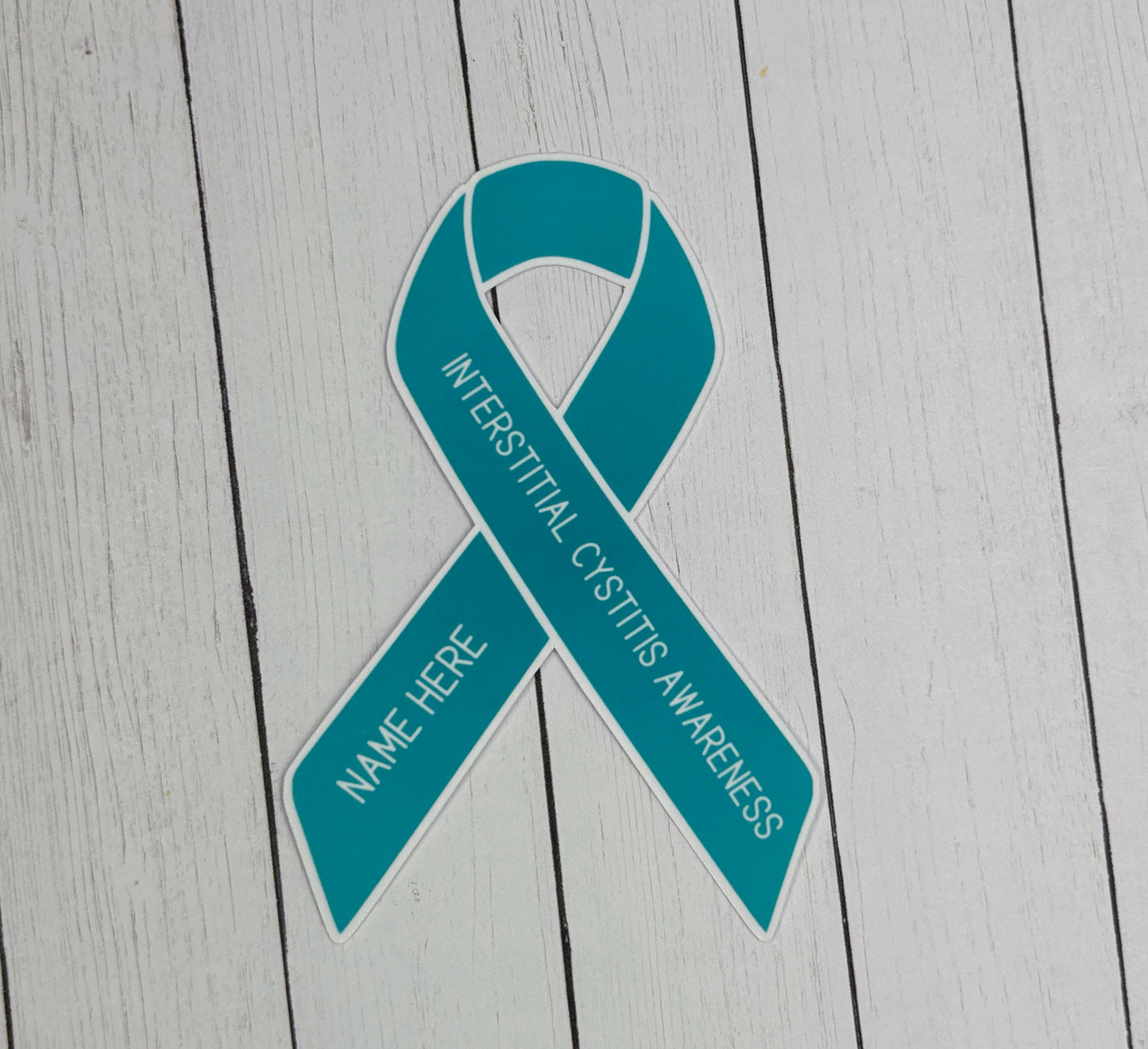 Interstitial Cystitis Awareness Custom Ribbon Sticker