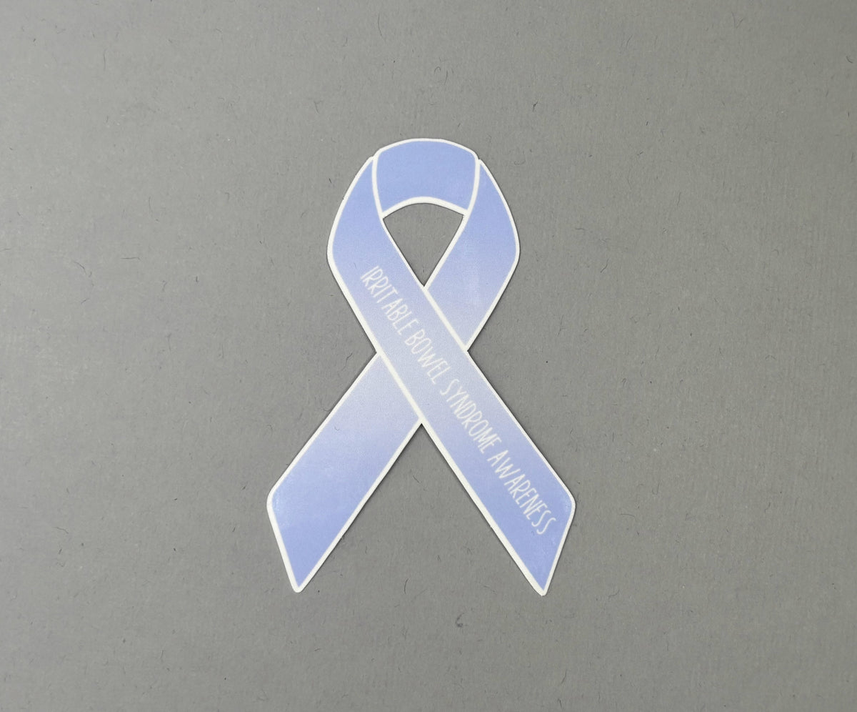 Ibs Color Ribbon Irritable Bowel Syndrome Awareness Ribbon Sticker – Made with Monday