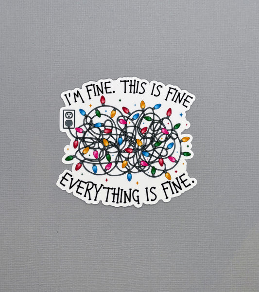 I'm fine. tangled lights Sticker