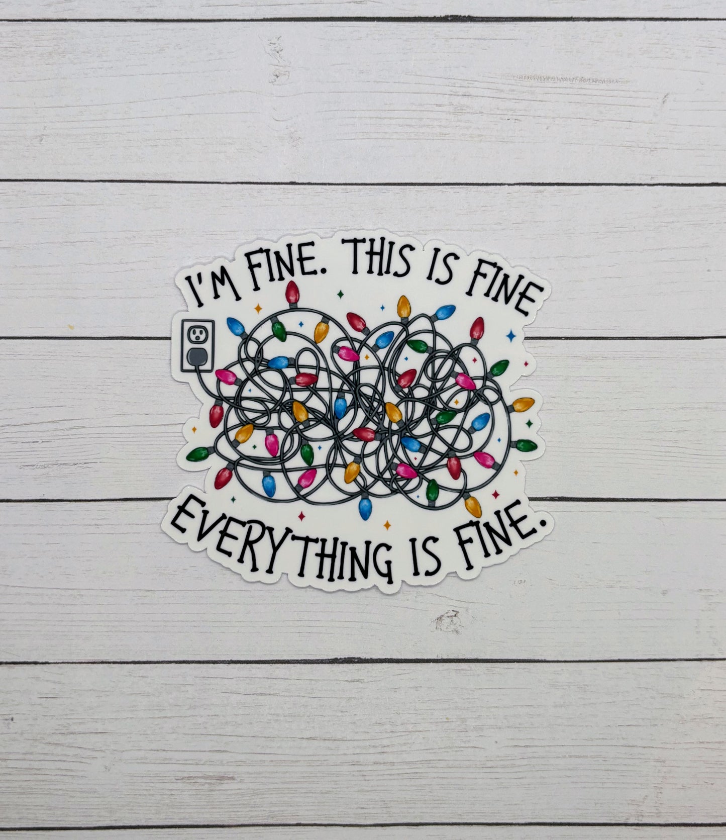 I'm fine. tangled lights Sticker