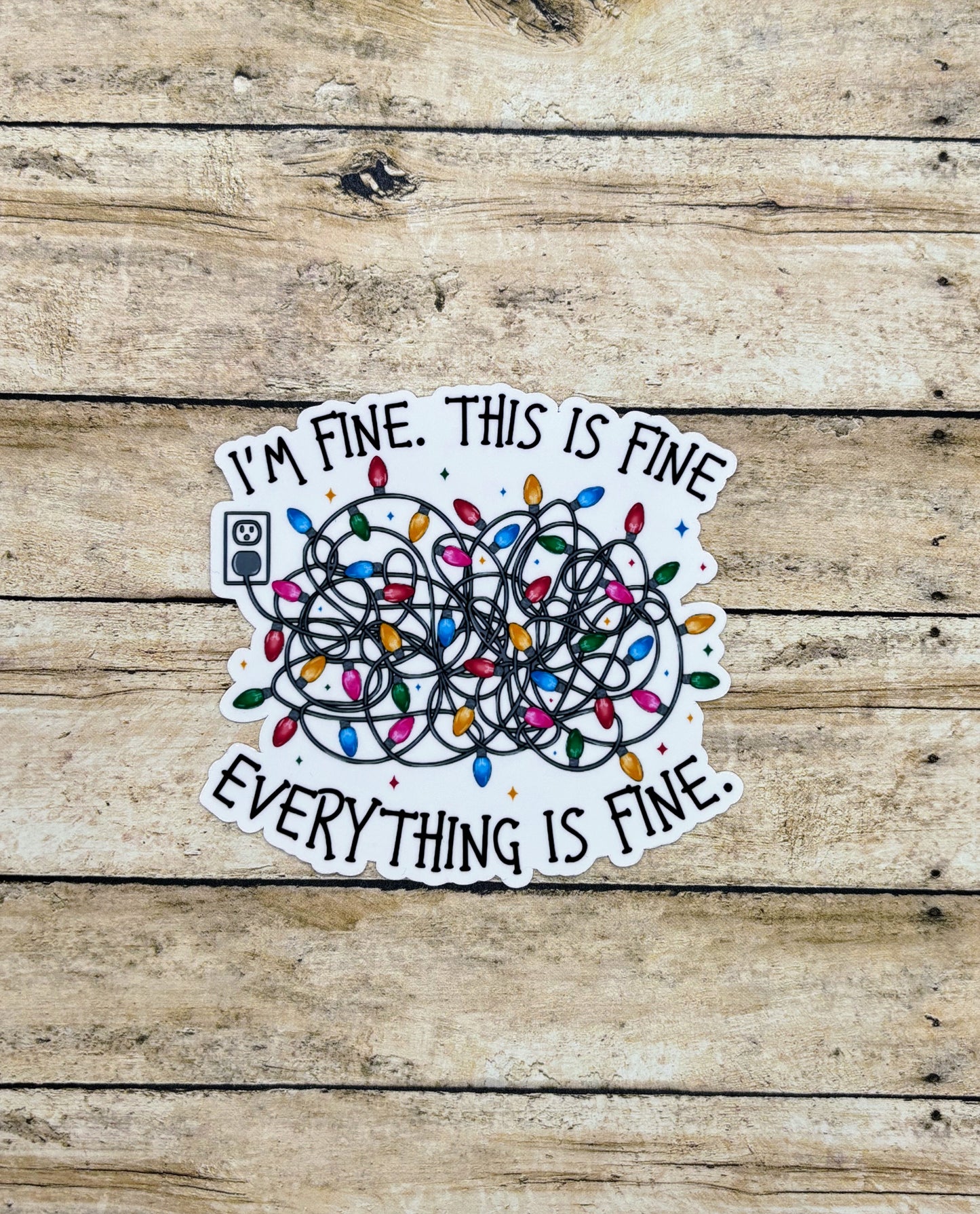 I'm fine. tangled lights Sticker