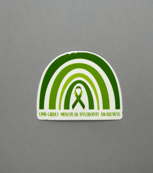 Limb-Girdle Muscular Dystrophy Awareness Rainbow Sticker