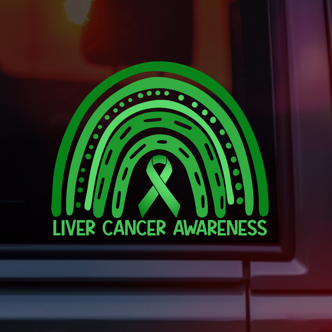 Liver Cancer Awareness Rainbow Car Decal