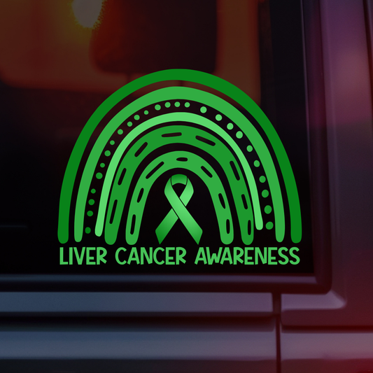 Liver Cancer Awareness Rainbow Car Decal