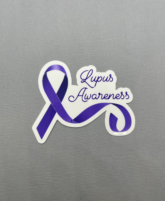 Lupus Awareness Purple Ribbon Sticker