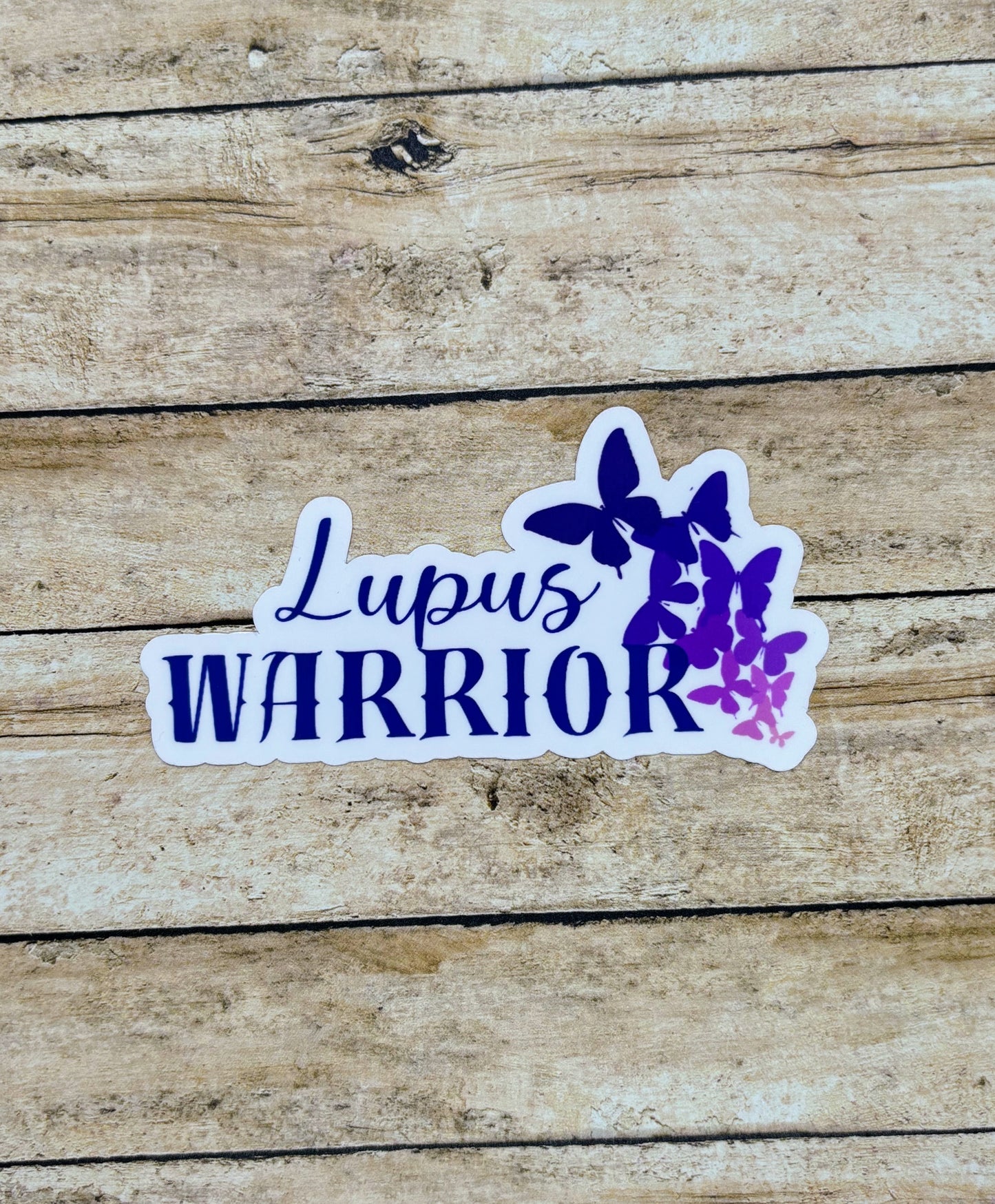 Lupus Warrior Purple Butterflies Sticker