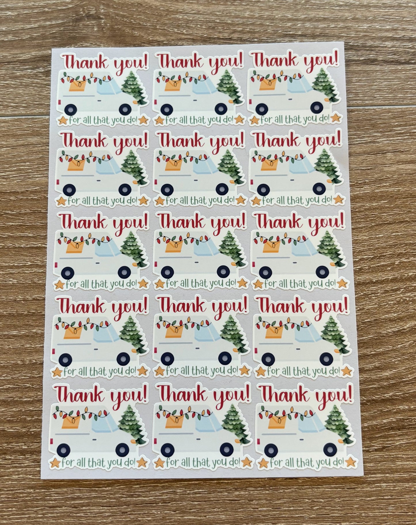 Thank you Mail Carrier Holiday Packaging Stickers