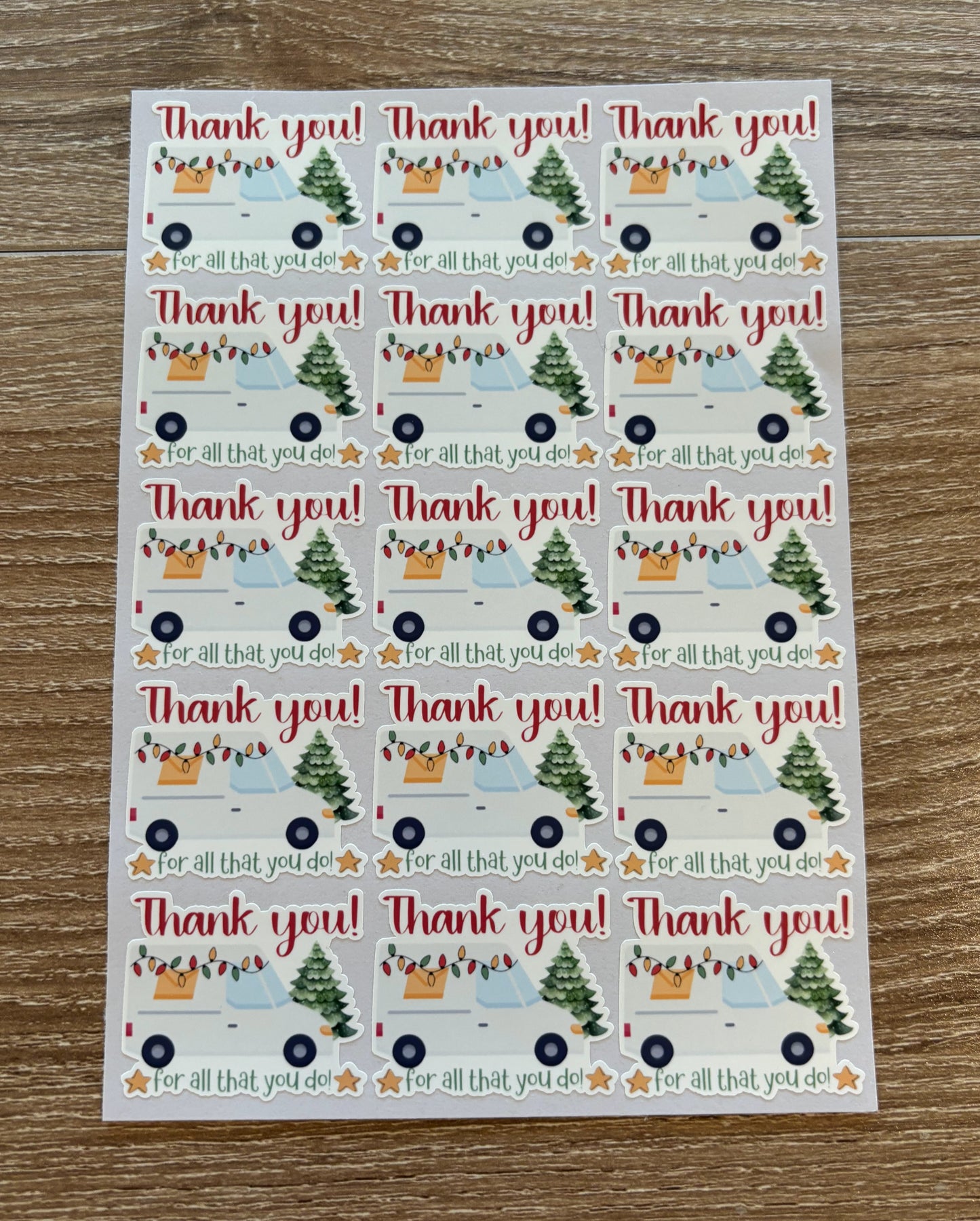 Thank you Mail Carrier Holiday Packaging Stickers