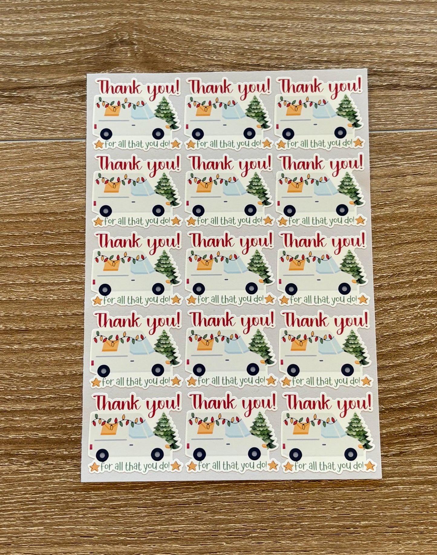 Thank you Mail Carrier Holiday Packaging Stickers