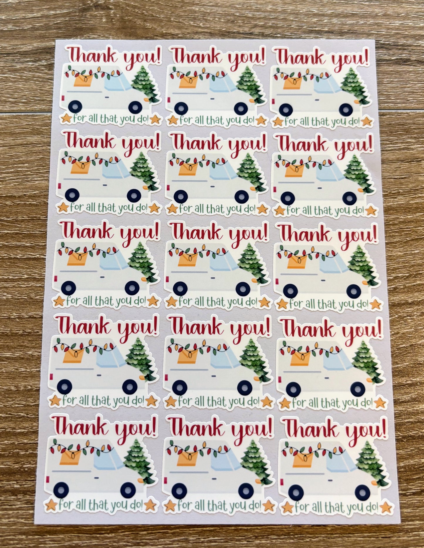 Thank you Mail Carrier Holiday Packaging Stickers