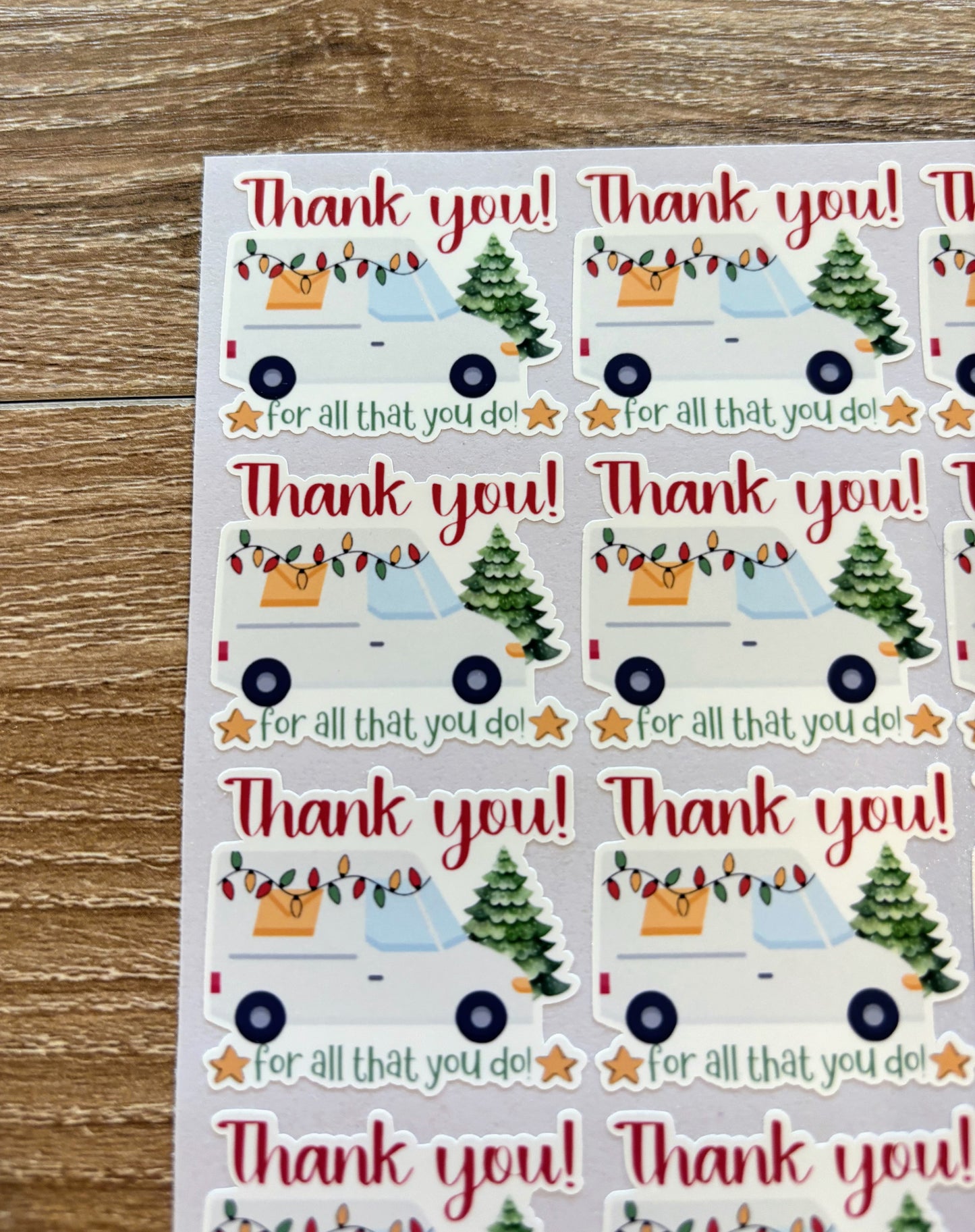 Thank you Mail Carrier Holiday Packaging Stickers