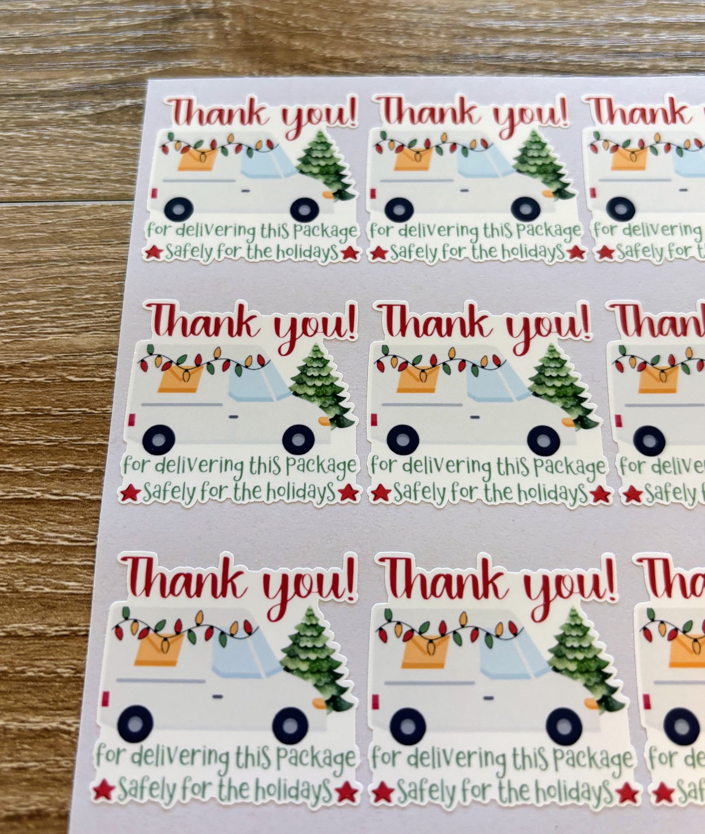 Thank you Mail Carrier Holiday Packaging Stickers