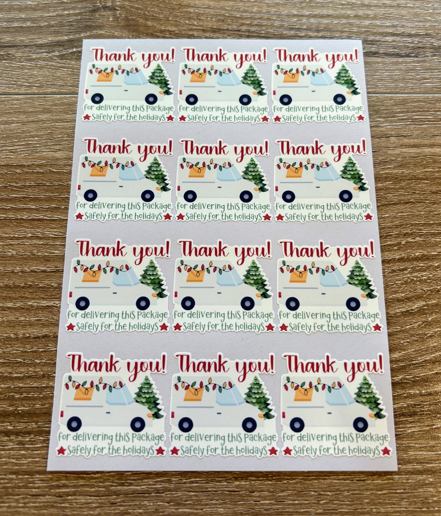 Thank you Mail Carrier Holiday Packaging Stickers