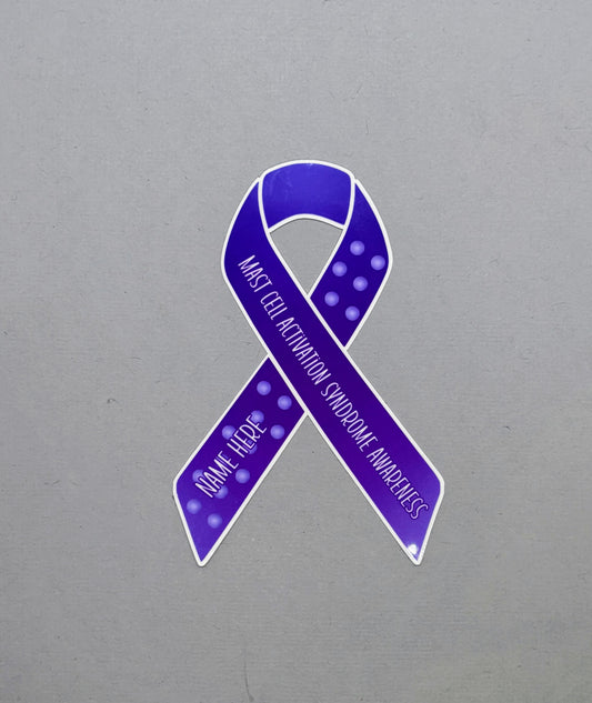 Mast Cell Activation Syndrome Awareness Custom Ribbon Sticker