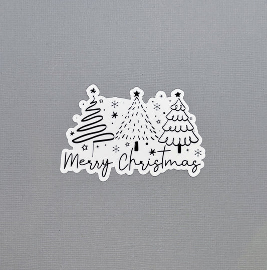 Merry Christmas Tree Sticker