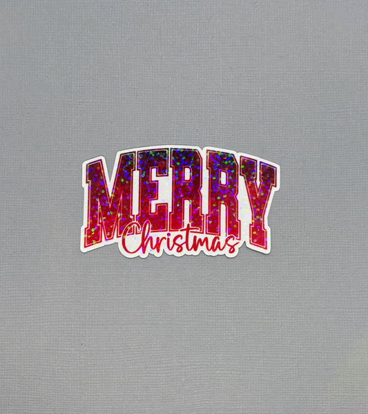 Merry Christmas Holographic Sticker