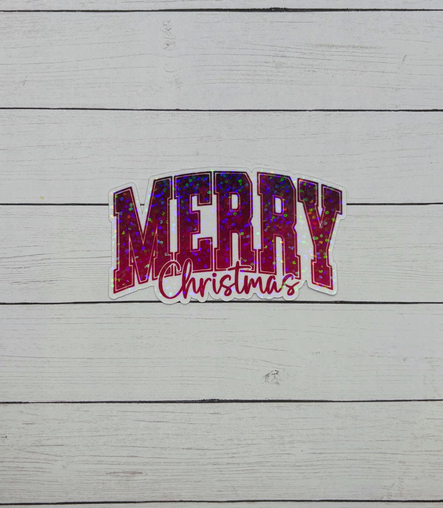 Merry Christmas Holographic Sticker