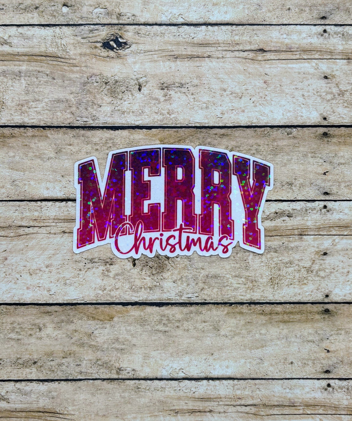 Merry Christmas Holographic Sticker