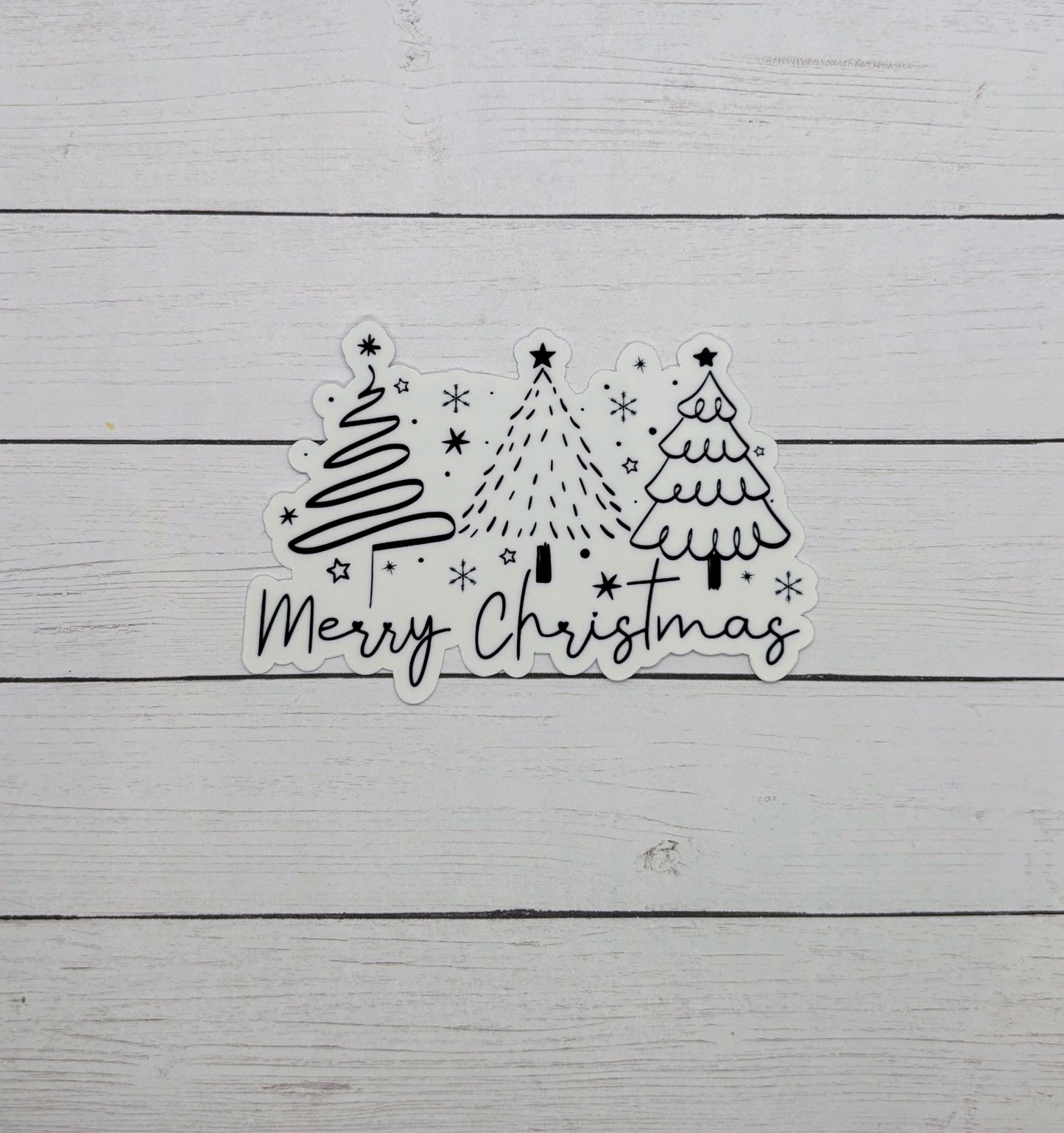 Merry Christmas Tree Sticker