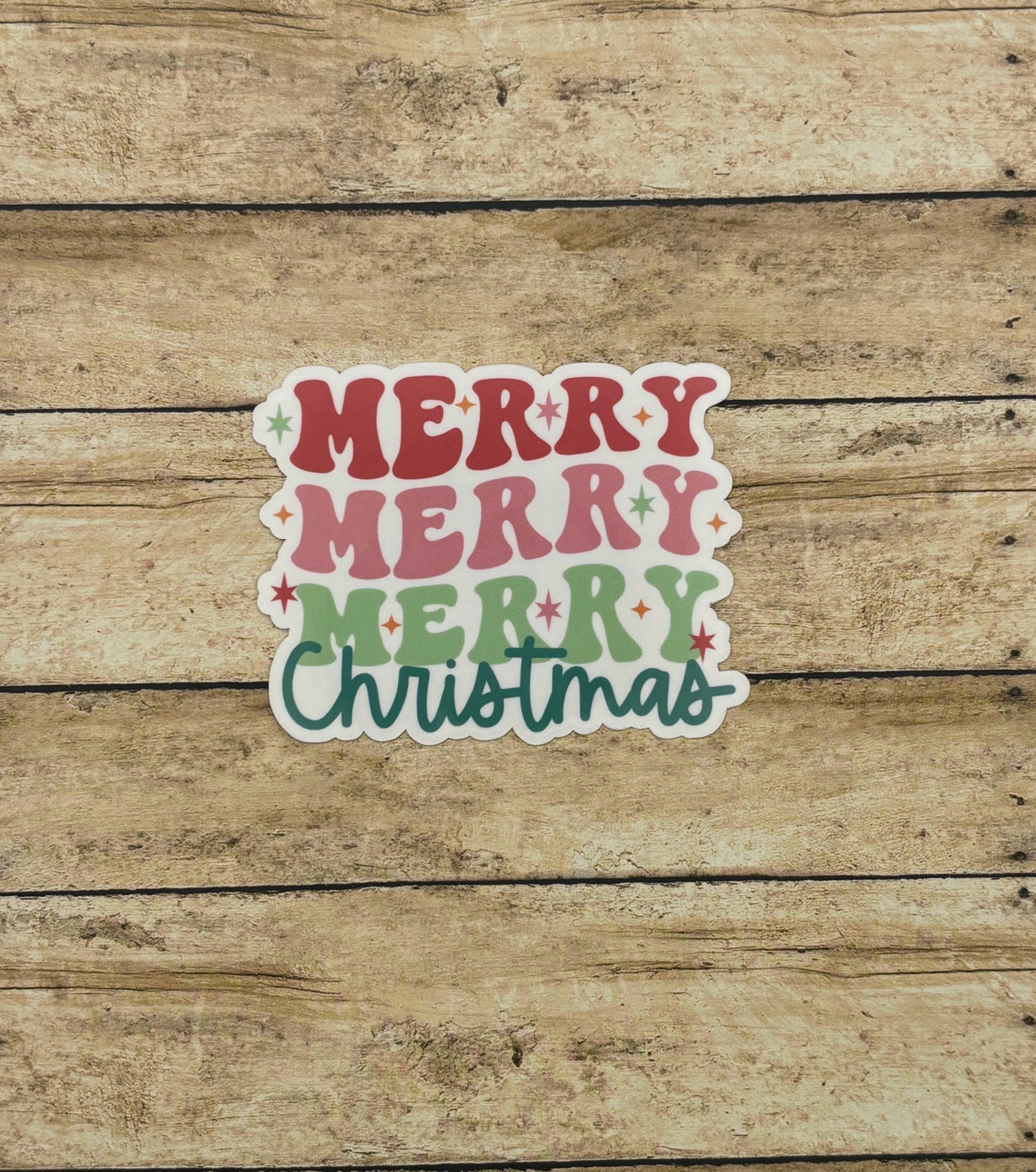 Merry Christmas Retro Sticker