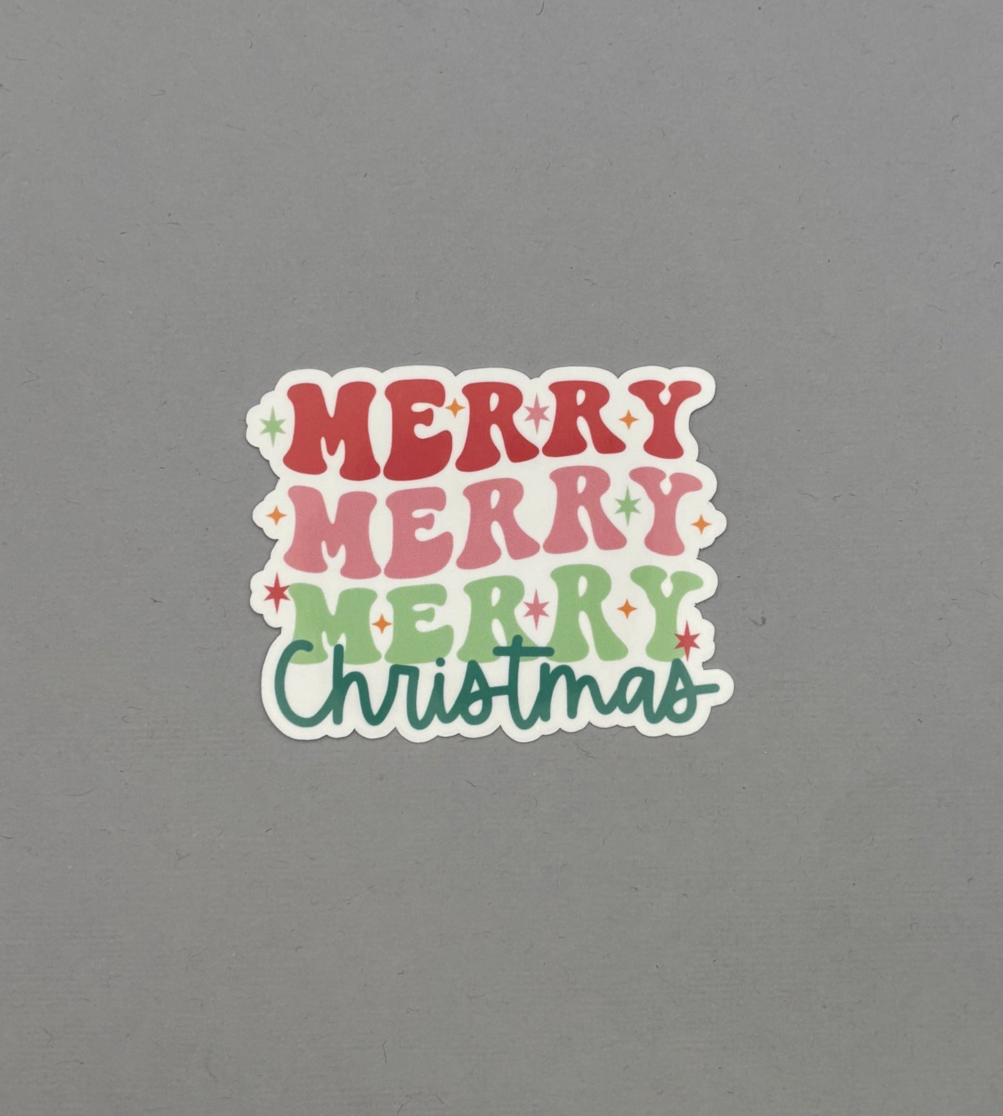 Merry Christmas Retro Sticker