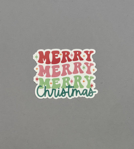 Merry Christmas Retro Sticker