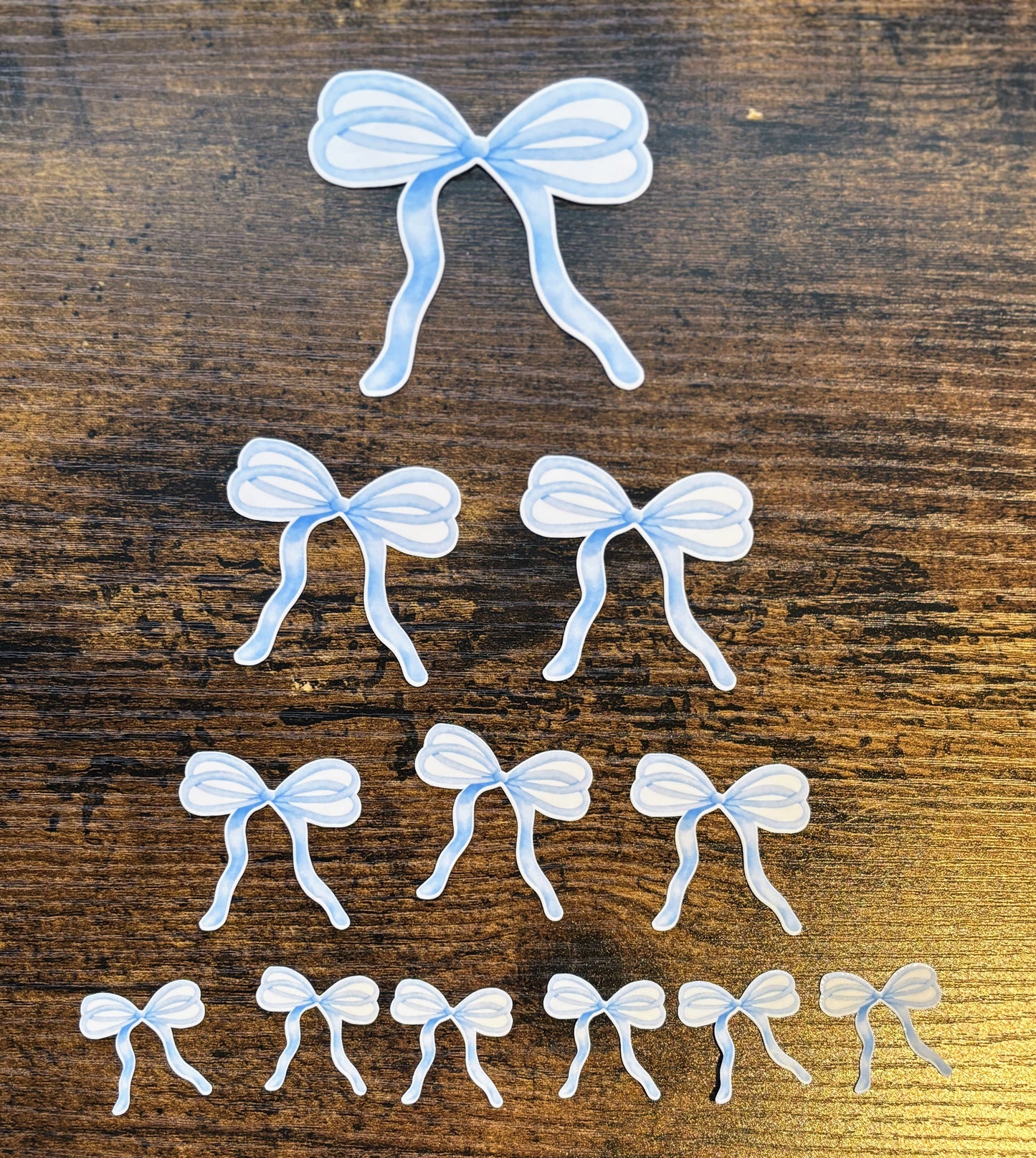 Blue Thin Double Bow Sticker Sets