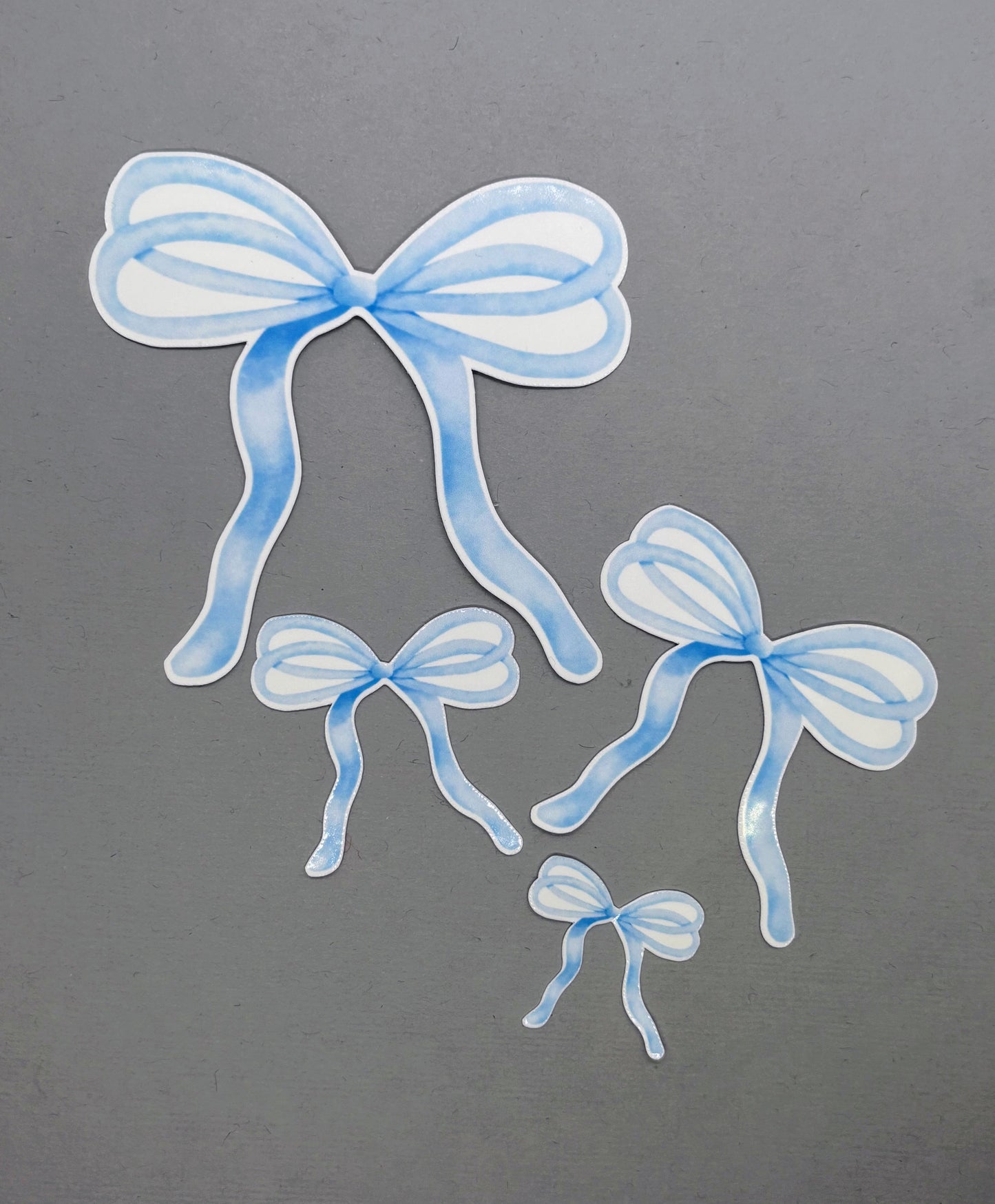 Blue Thin Double Bow Sticker Sets