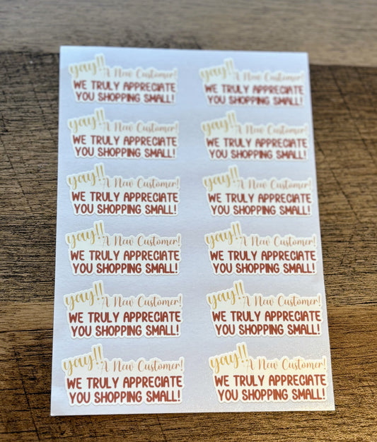 New Customer - Packaging Stickers