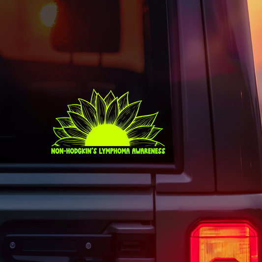 Non-Hodgkin's Lymphoma Awareness Sunflower Car Decal