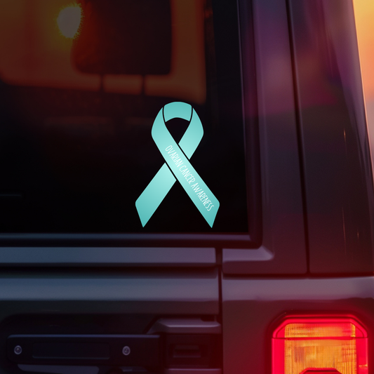 Ovarian Cancer Awareness Ribbon Car Decal