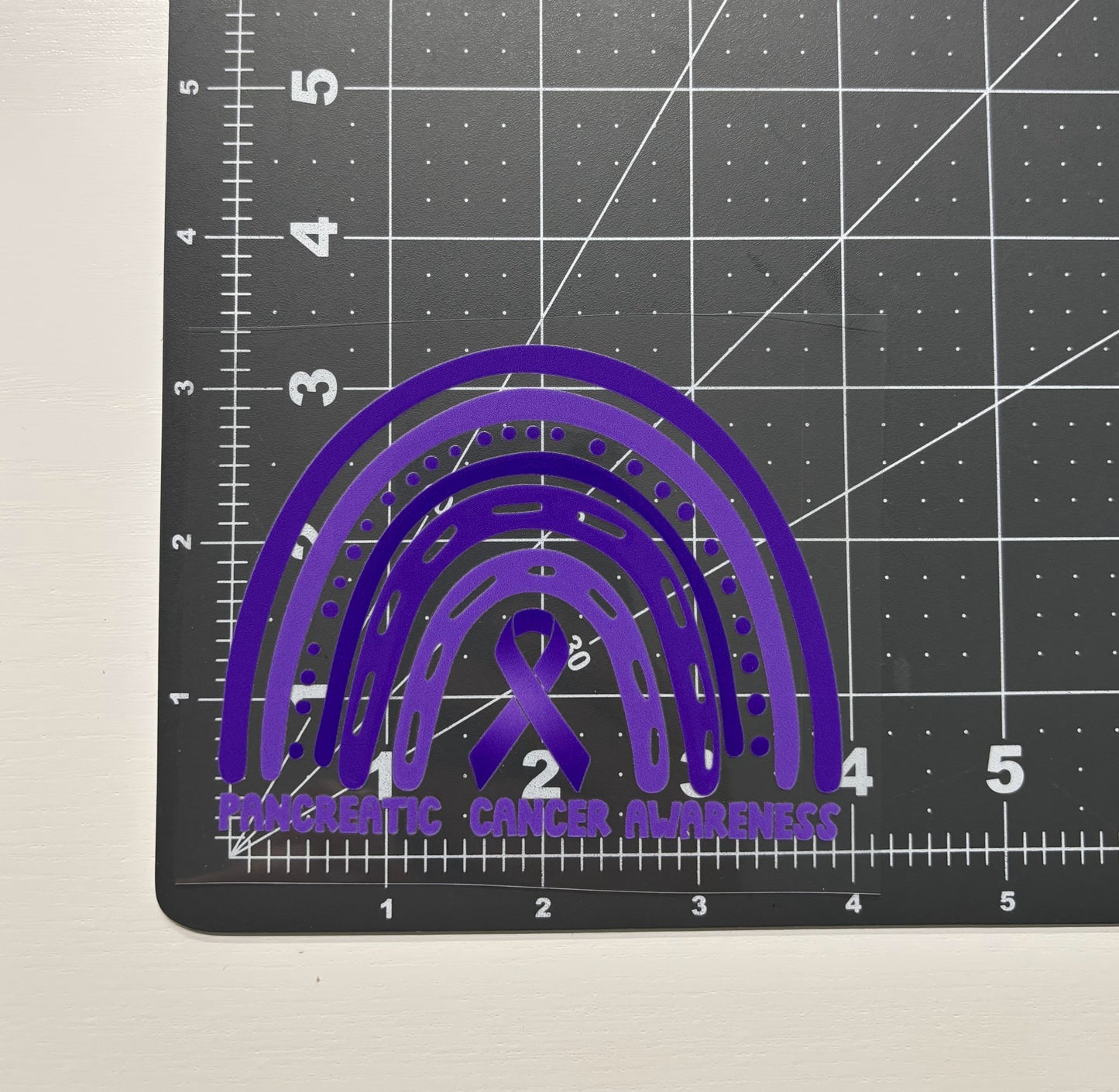 Pancreatic Cancer Awareness Rainbow Car Decal