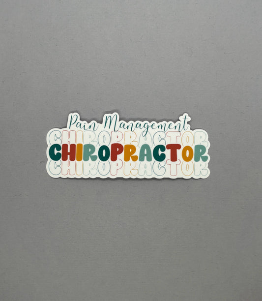 Pain Management Chiropractor Neutral Colors Sticker