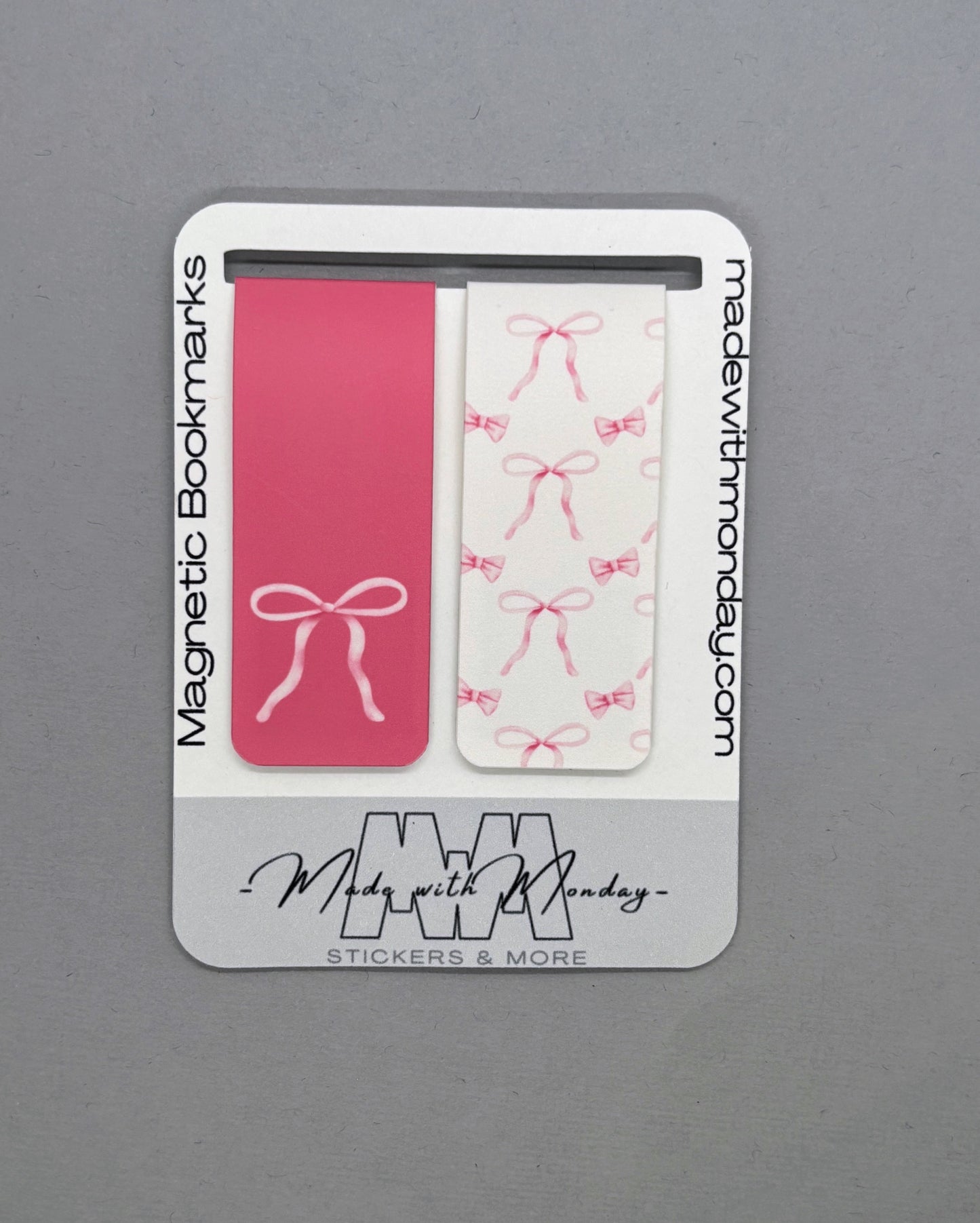 Pink Coquette Bow Magnetic Bookmarks