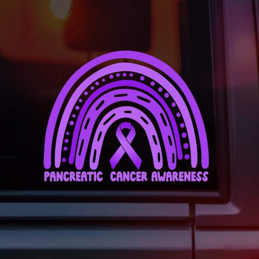 Pancreatic Cancer Awareness Rainbow Car Decal