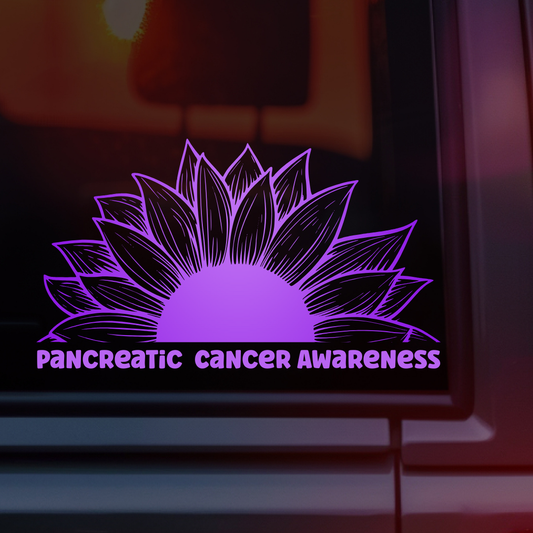 Pancreatic Cancer Awareness Sunflower Car Decal
