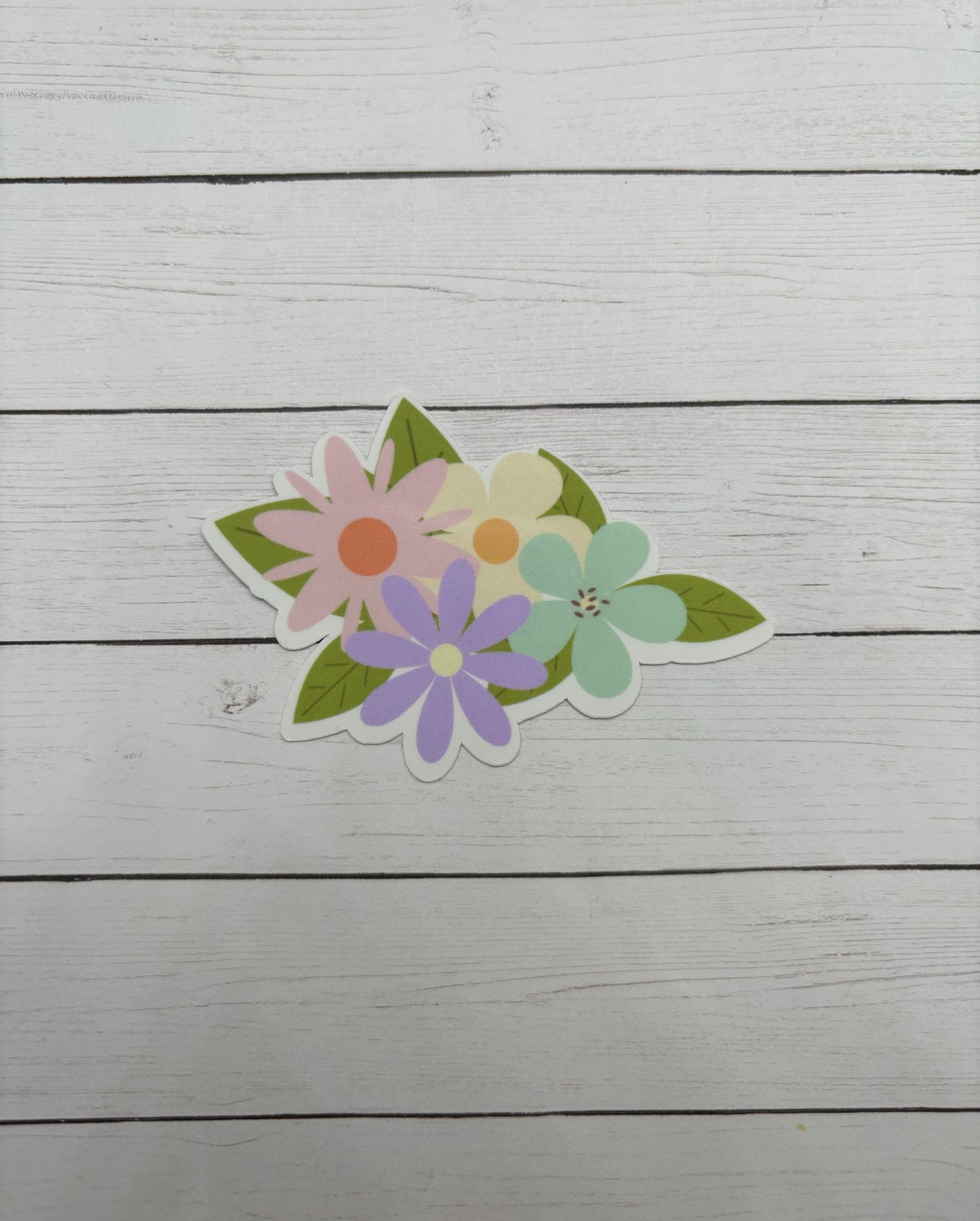 Pastel Flower bunch Die Cut Stickers