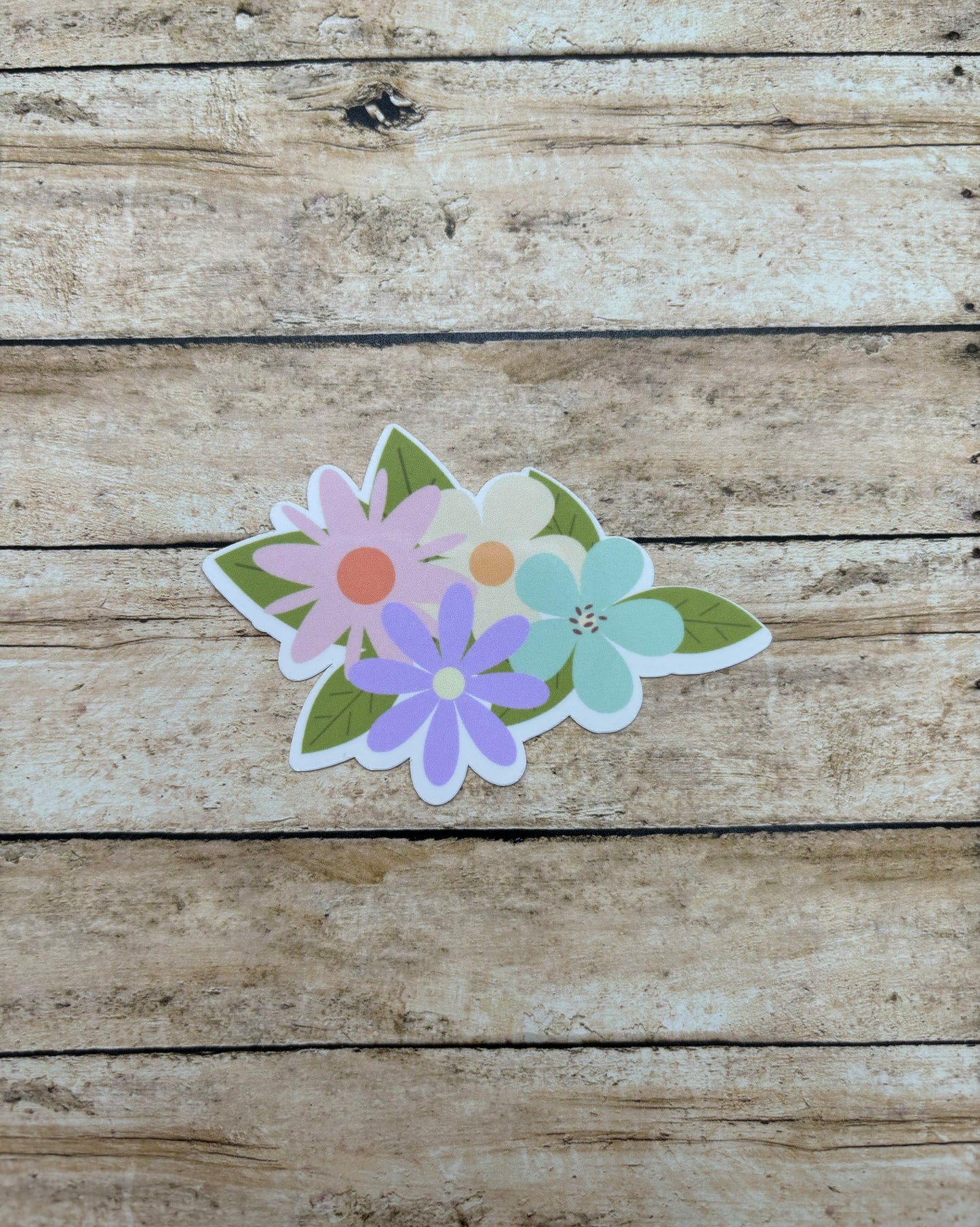 Pastel Flower bunch Die Cut Stickers