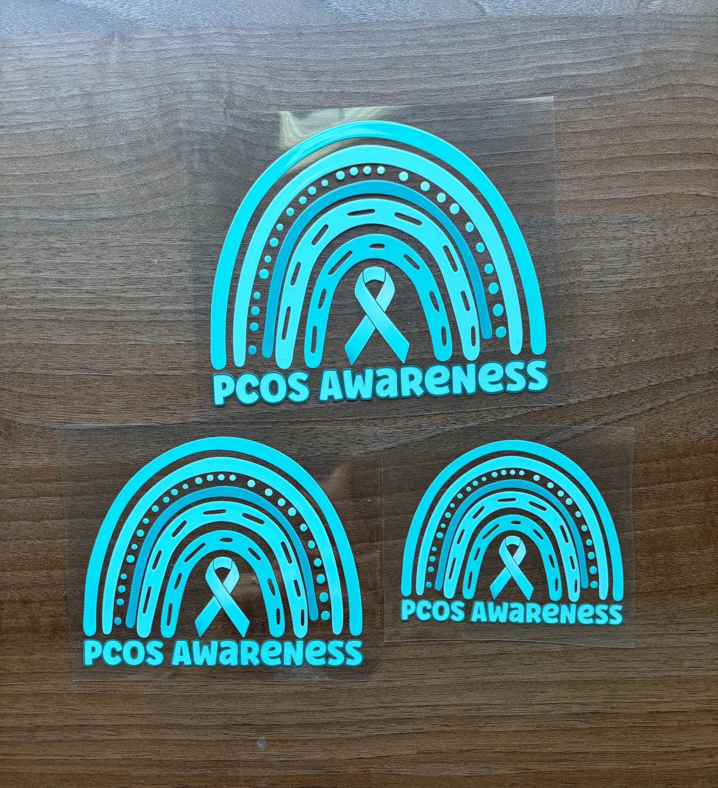 PCOS Awareness Rainbow Car Decal