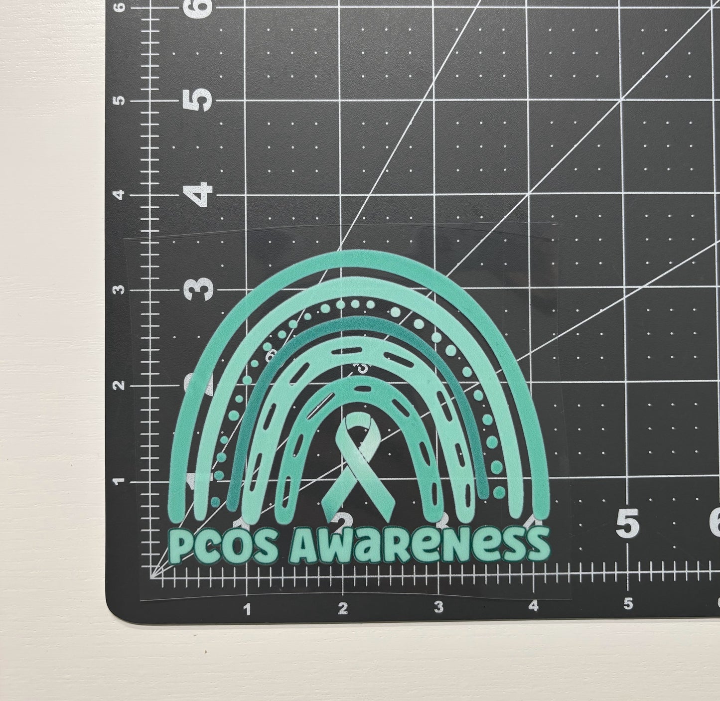 PCOS Awareness Rainbow Car Decal