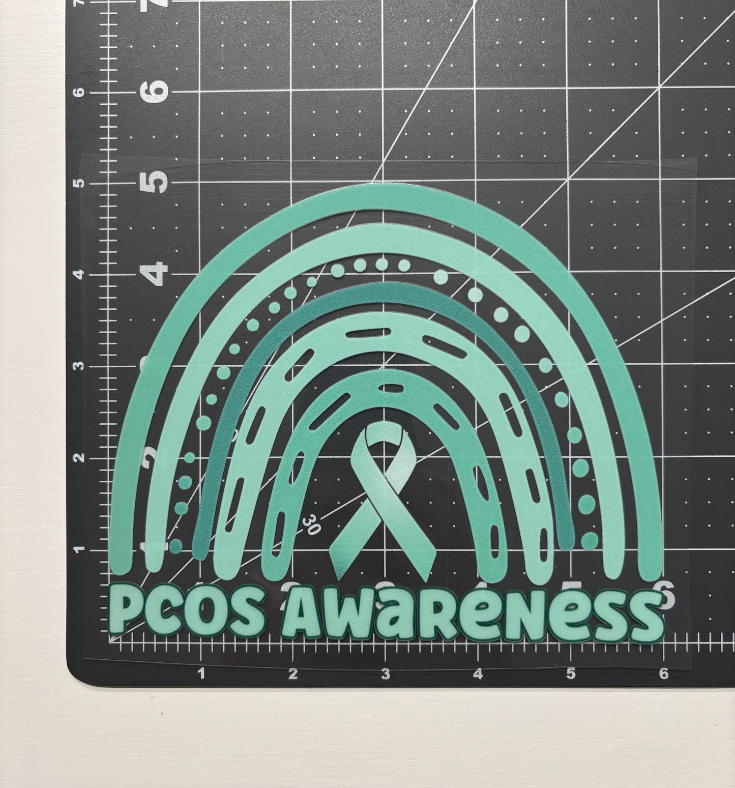 PCOS Awareness Rainbow Car Decal