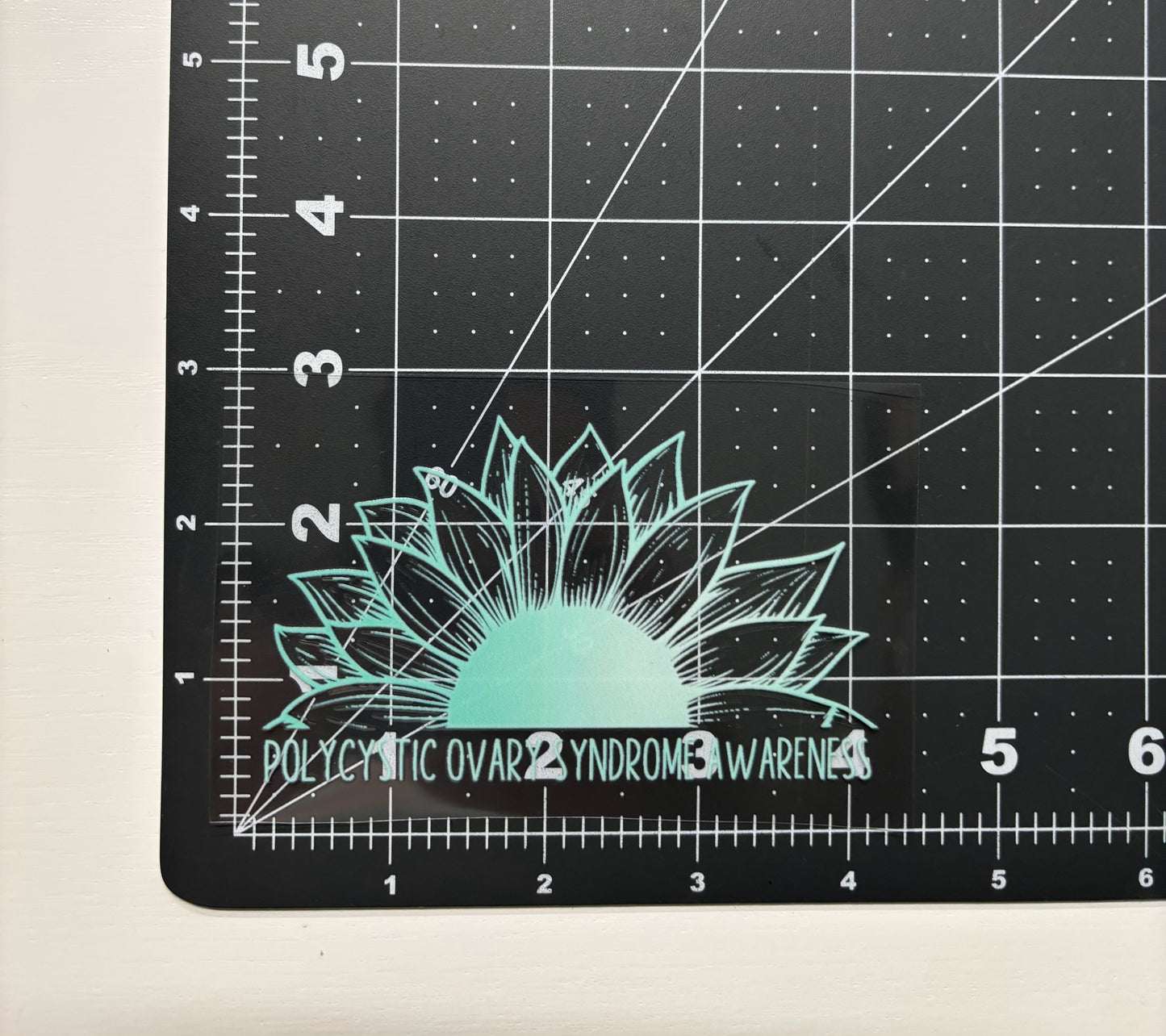 Polycystic Ovary Syndrome Awareness Sunflower Car Decal