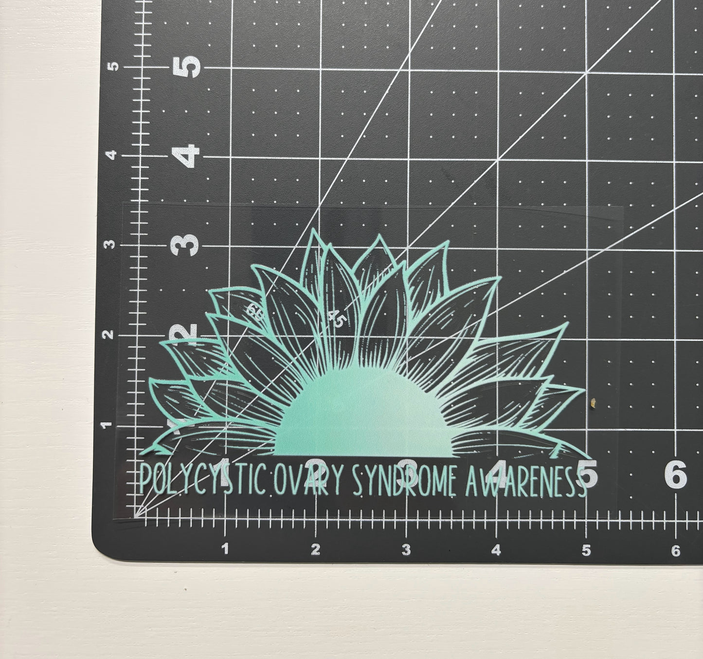 Polycystic Ovary Syndrome Awareness Sunflower Car Decal