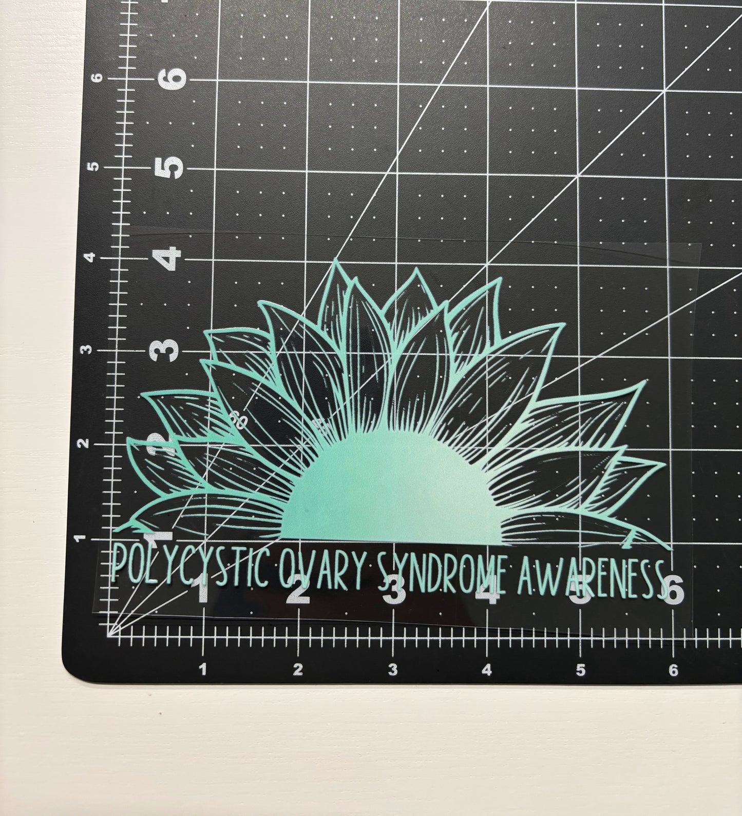 Polycystic Ovary Syndrome Awareness Sunflower Car Decal