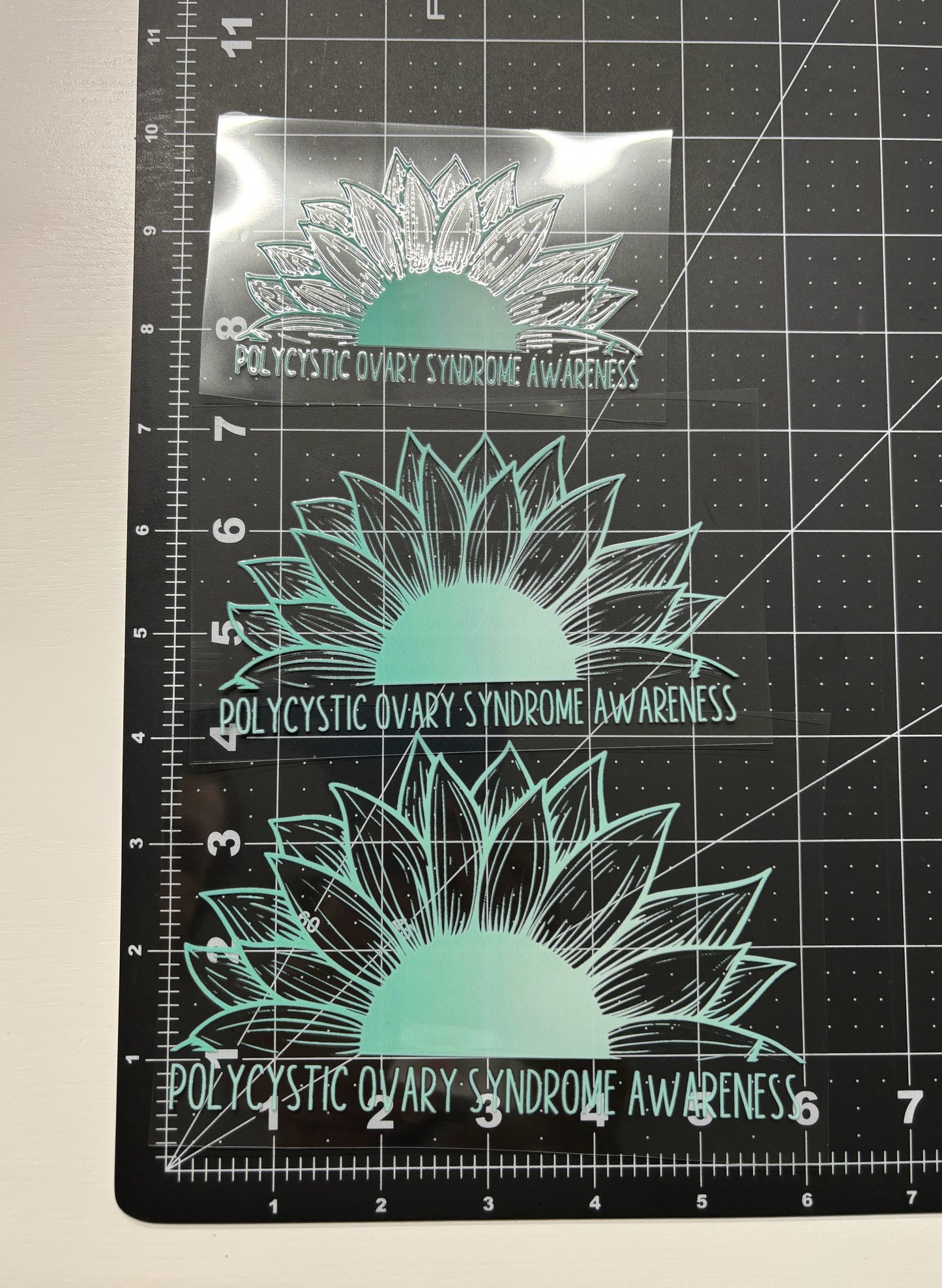 Polycystic Ovary Syndrome Awareness Sunflower Car Decal