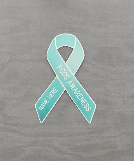 PCOS Awareness Custom Ribbon Sticker
