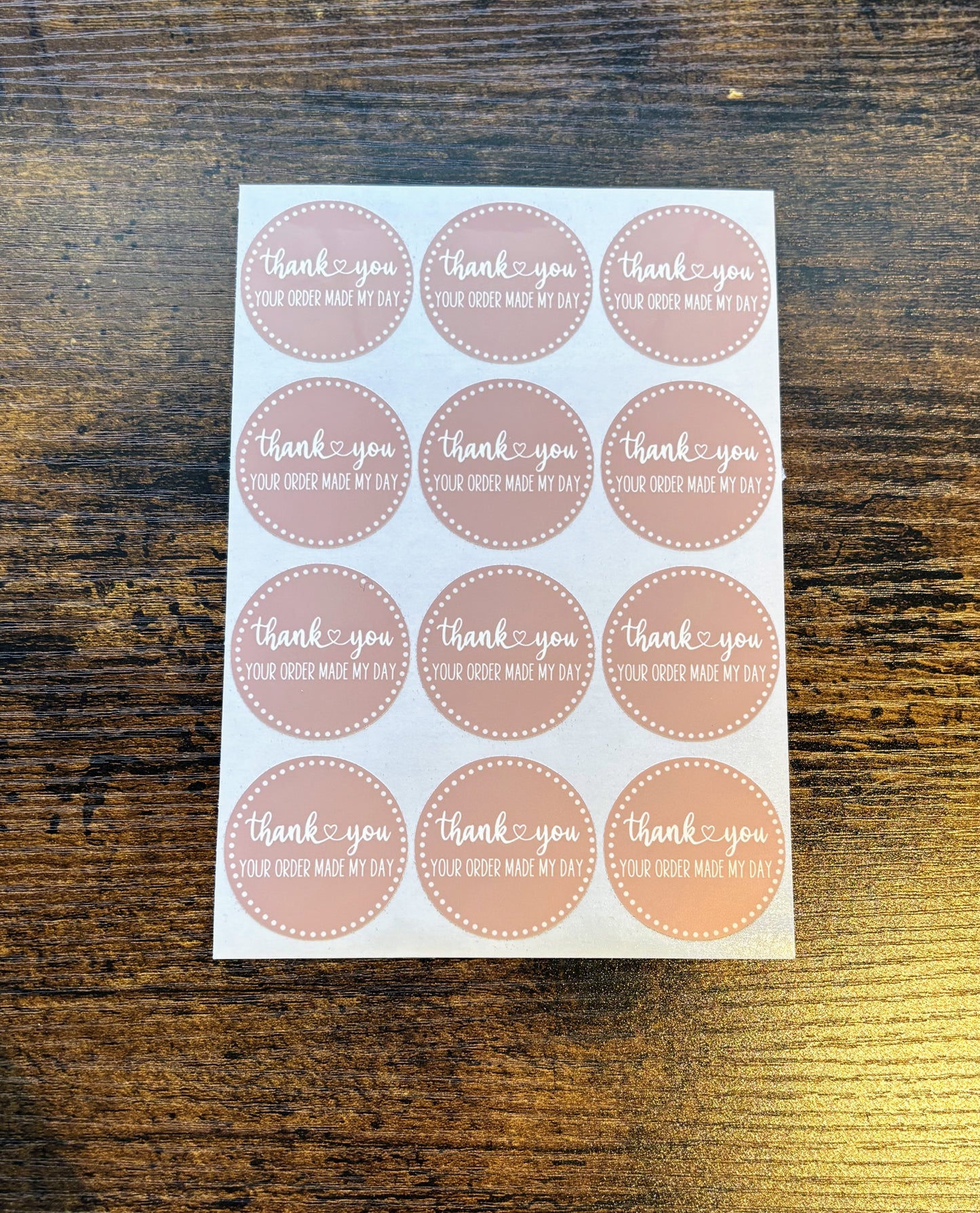 Thank you Your Order Made My Day Packaging Stickers - Pink Boho