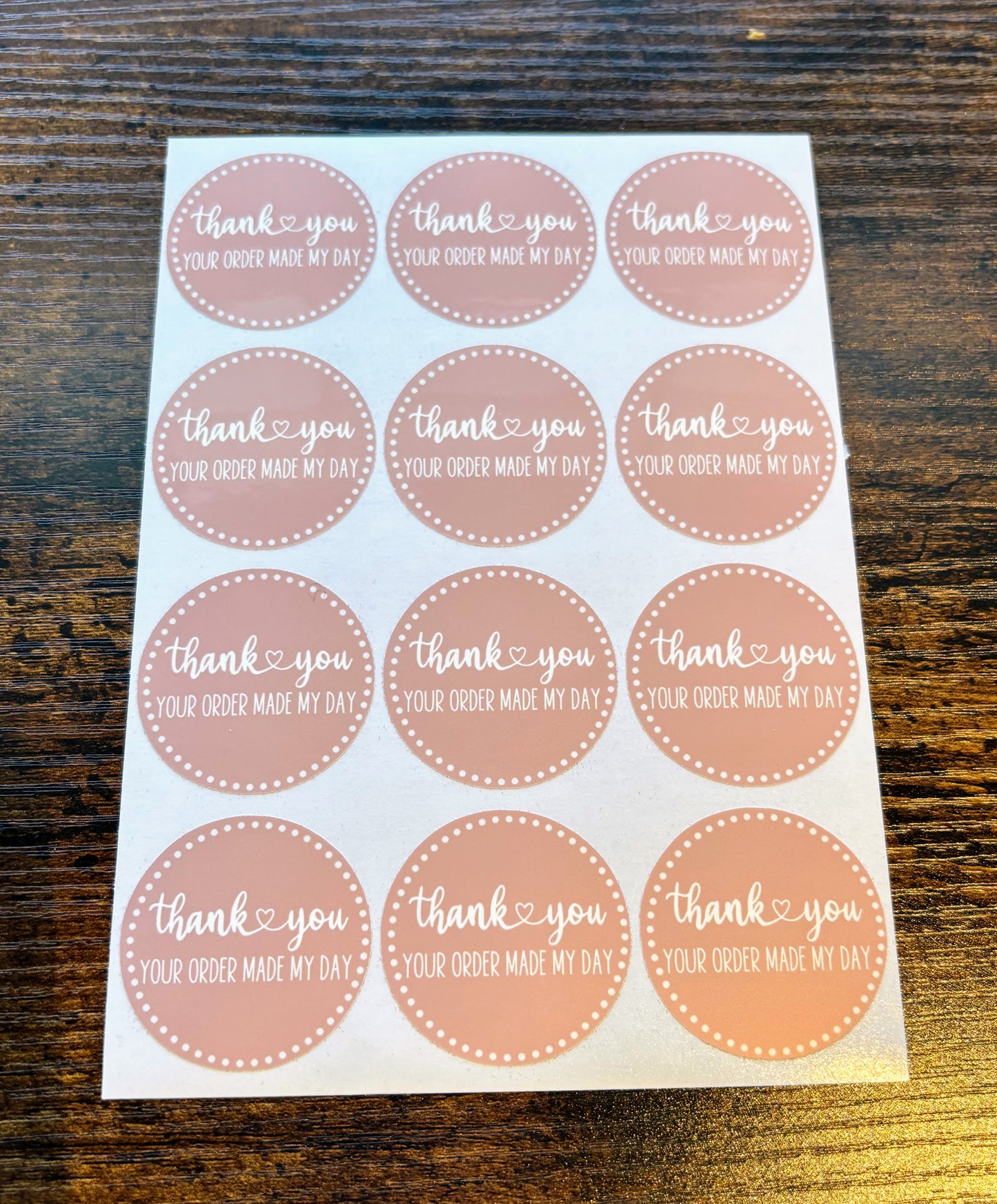 Thank you Your Order Made My Day Packaging Stickers - Pink Boho